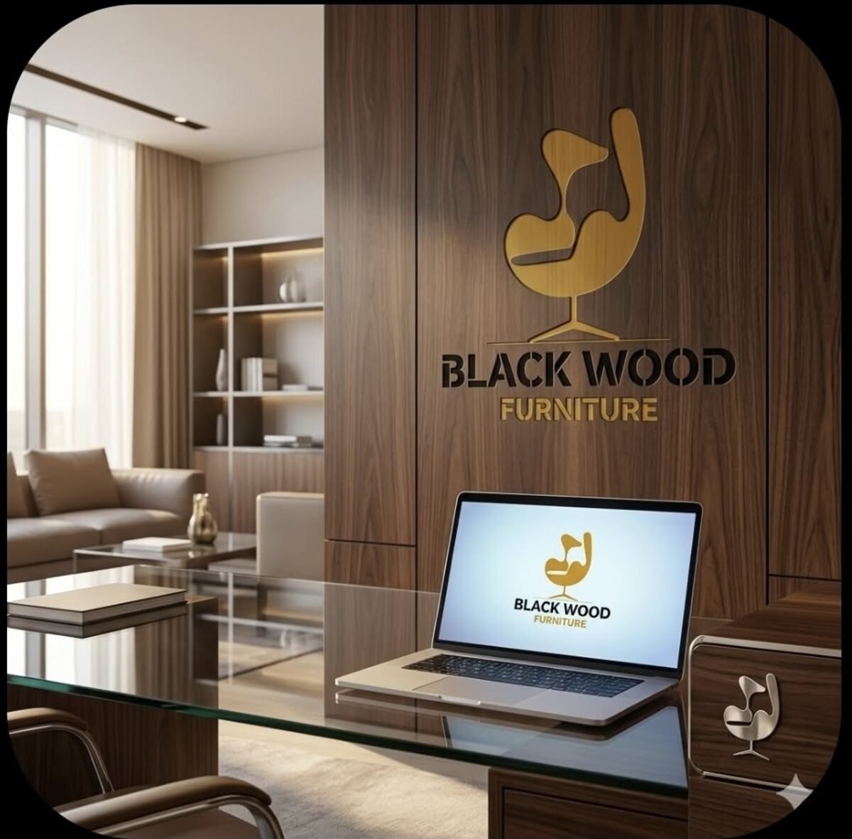 Black Wood Cairo showroom lounge corner